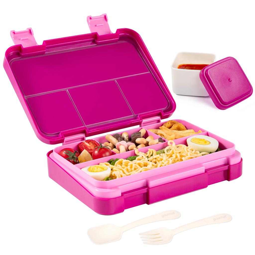 1180ml Adorable Cartoon Printed Bento Box Leakproof BPA-Free Snack Food Container Microwavable Divided Lunch Box for Picnic Kids