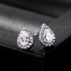 Bridal Jewelry European and American Fashion Wedding Water Drop Zircon Steel Needle Stud Earrings Women's Elegance Earrings Temperament Earrings Hot