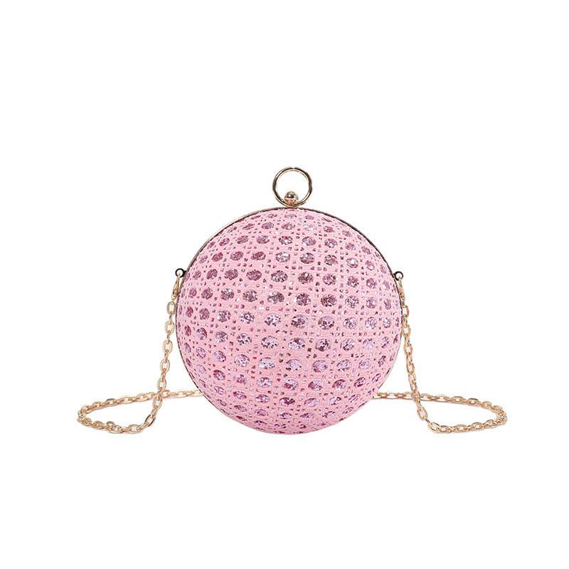 

Stylish 2024 Vintage Rhinestone Evening Bag For Women With Chic Chain Strap рожевий