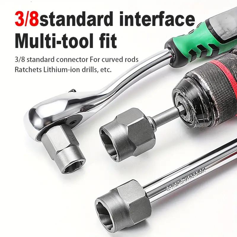 14 Pieces Impact Bolt & Nut Remover Set With Hex Adapter Easy-Out Stripped/Rounded/Rusted Fastener Removal 3/8" Drive Sockets