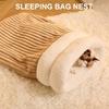 Winter Cats Velvets Fleece Bed Soft Barrels Shape Bed Comfortable Lounger Bed Sleep Bag for Warmth Cold Weather Cats Cave Bed