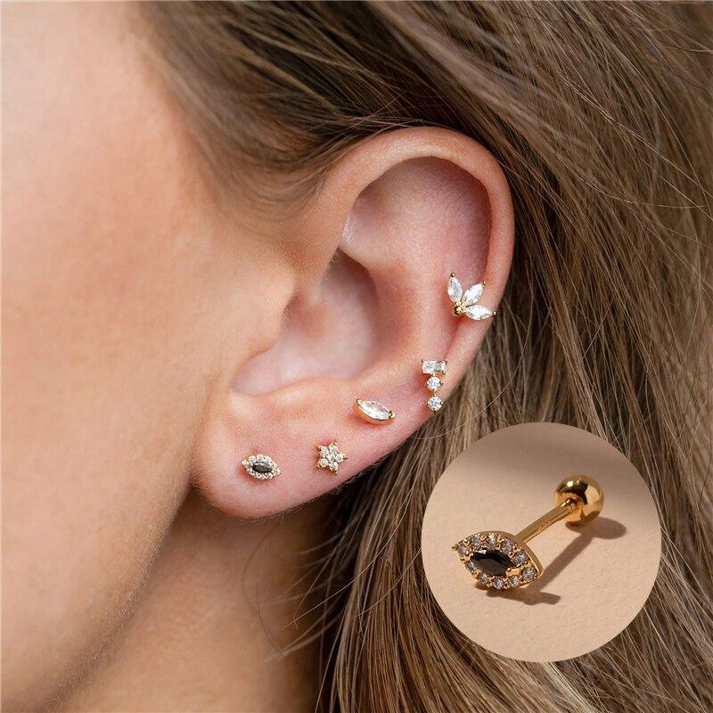 1pc Real Silver 925 Earring  Trend Earrings For Women Devil Eyes Stud Earrings Pendientes For Wedding Party Gift