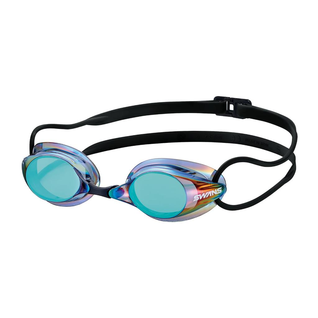 SWANS EMSK Racing Swimming Goggles in Smoke and Emerald Made in for Ages 12 and Up SR-7M Mirror, Japan, Non-Cushion,