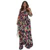 European and American Women's Clothing Summer African New Celebrity Style Hollow Waist Printing Dress Women