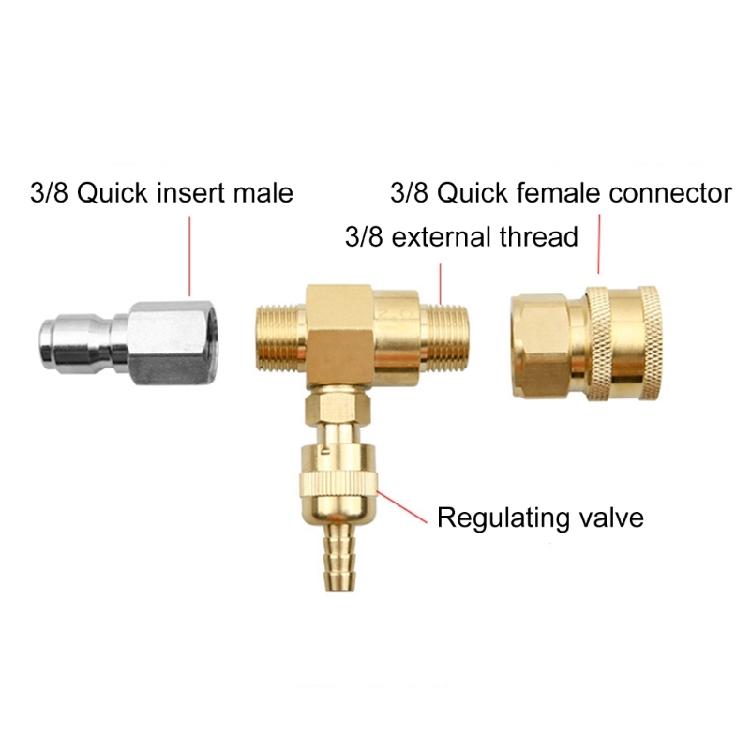 Adjustable Chemically Injector Kit 3/8 Inch Connectors Soap Injector with Siphon Hose & Soap Nozzle for Pressure Washer