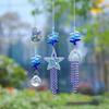 Ocean Theme Suncatchers with Conch Jellyfish Rhinestones Crystal Windchime for Garden Patios or Indoor Window Decors