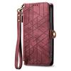 For Samsung Galaxy A56 5G Case Zipper Wallet Geometry Lines Leather Phone Cover