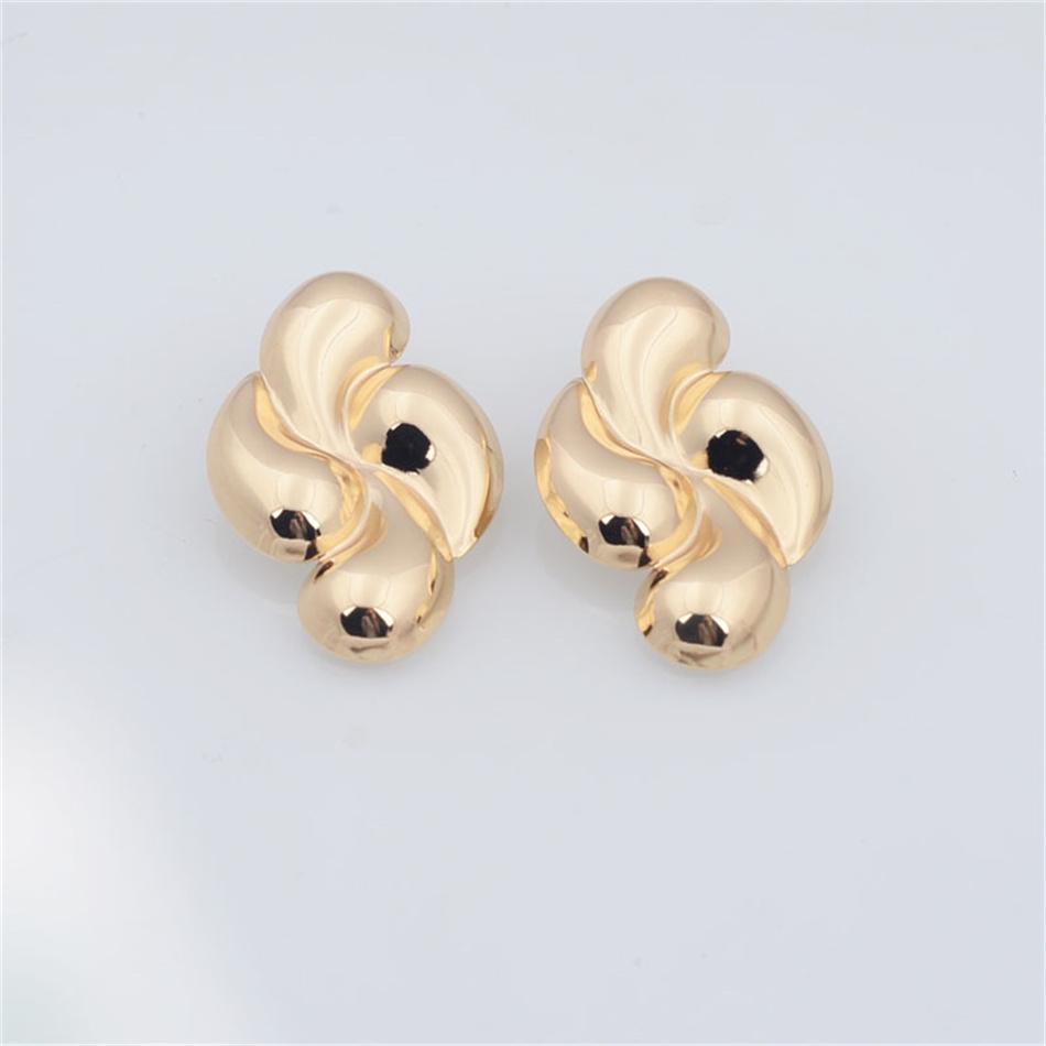 Punk Creative Four Waterdrop Personalized Geometric Smooth Drop Earrings for Women Big Geometry Hyperbole Fashion Party Jewelry
