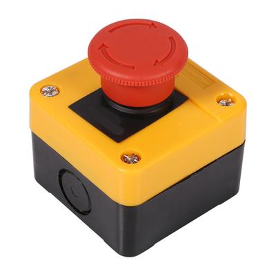 1 szt. 660V 10A plastikowa powłoka czerwony znak wyłącznik awaryjny grzybkowy Nowość