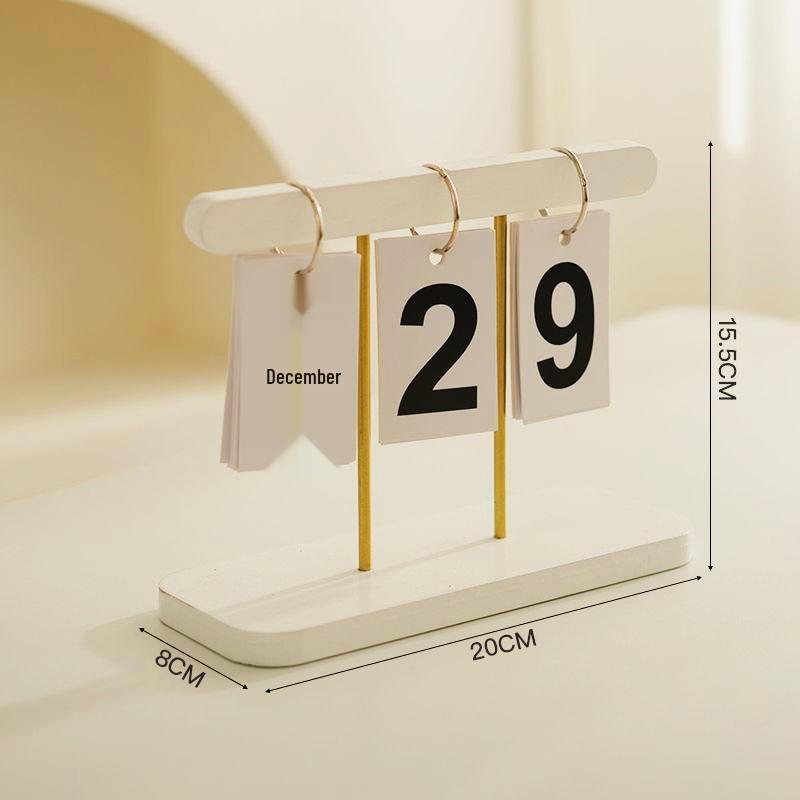 2025 Minimalist Wooden Flip Page Calendar for Desktop and Home Office