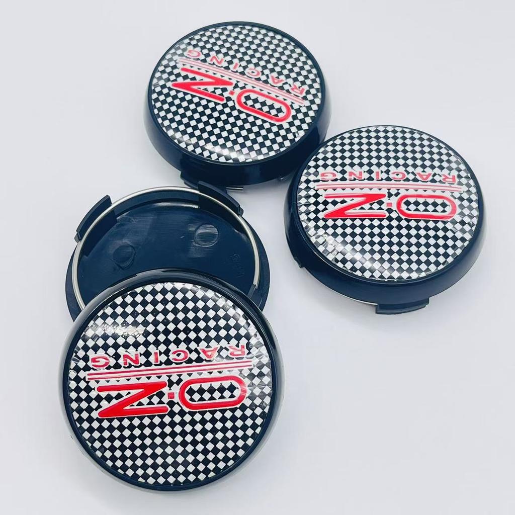 AAZD1 4pcs 3D 62mm Car emblem Wheel hub Center Cap For 56mm OZ Badge covers sticker Decals Styling accessories