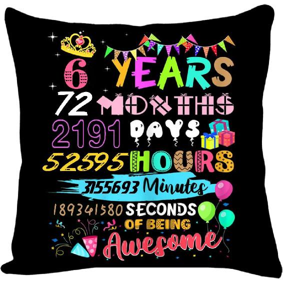 7 Years Old Birthday Pillowcase Gift,Personalised Birthday Pillow Cover for Boys Girls Daughter Son Niece Nephew Happy Birthday Gift from Mom Dad Us-6 Years 245