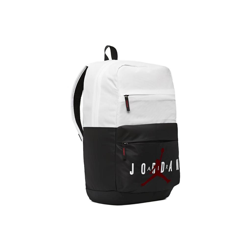 Jordan Sports Casual Large Capacity Air Logo Print Zipper Backpack Unisex Backpack Black White DA5202-100