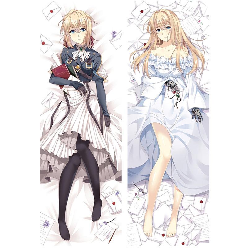 60x180cm Anime Violet Evergarden Dakimakura Kılıfı Yastık Kılıfları Gerçek Boyutlu Vücut Sarma Yastık Kılıfı Manga Otaku