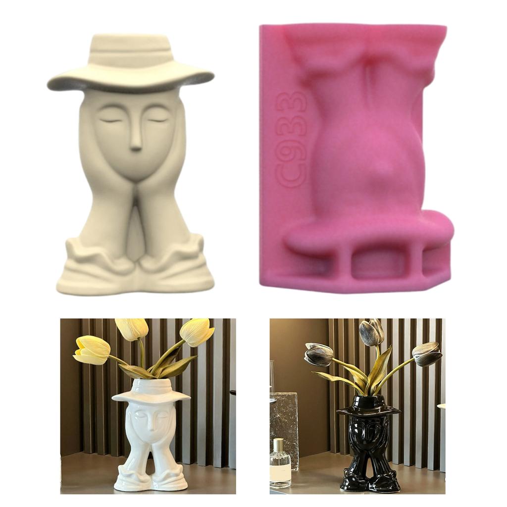Succulent Vase and Pen Holder Silicone Mould Succulent Planter Mold Crafting Molds for Concrete and Epoxy Resin Casting