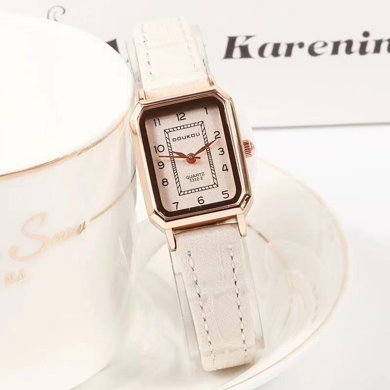 The Square Minimalist Women Ultra Thin Small Dial Watches Leather Band Antique Quartz Watch Relogio Feminina Dropshipping