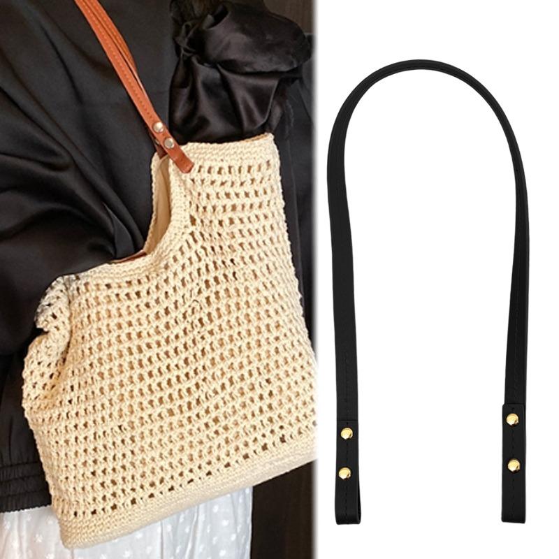 2 Piezas Color Sólido Desmontable Correa de Bolso de Cuero PU Manija de Reemplazo DIY Accesorios para Bolsos de Hombro Correa de Bolso de Mano Correa Banda Manija