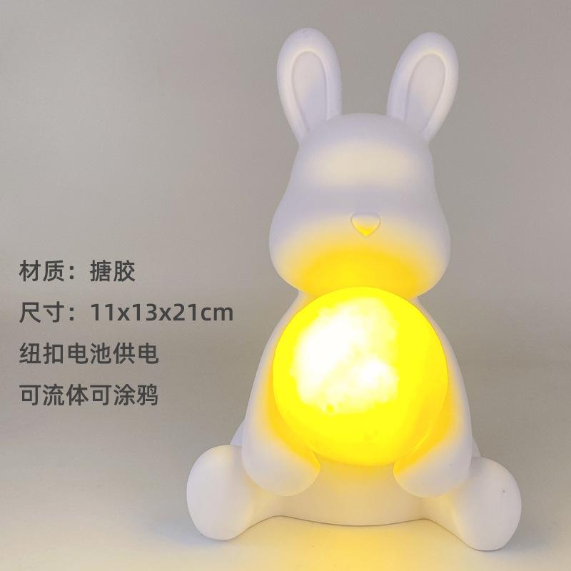 

Painting Fluid Bear Rabbit Painting Kit Set Creative Handmade Figurine Blank Mold DIY Elephant Figure for Home Decoration
