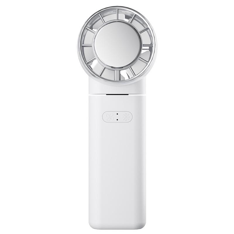Portable USB Rechargeable Mini Fan with Semiconductor Cooling and Silent Folding Neck Design White (2500mAh)