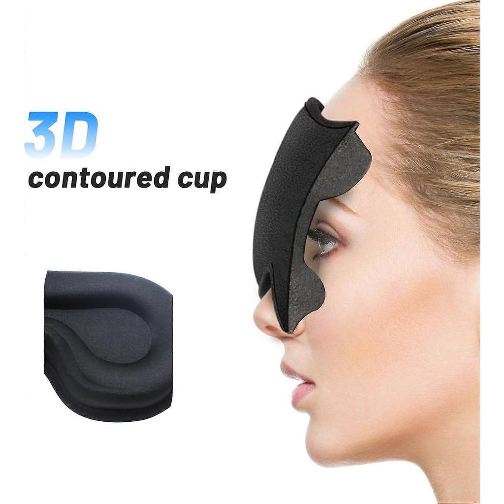 Sleep Eye Mask for Side Sleeper, Lash Extensions 3D Contoured Cup Sleeping Mask for Men Women, Travel Blackout Night Blindfold Eye Shade Cover with Ad