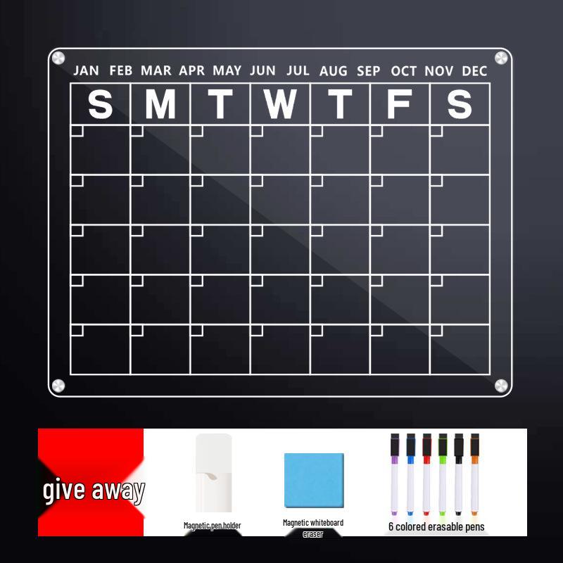 Clear Magnetic Acrylic Double-Layer Dry Erase Board for Refrigerator
