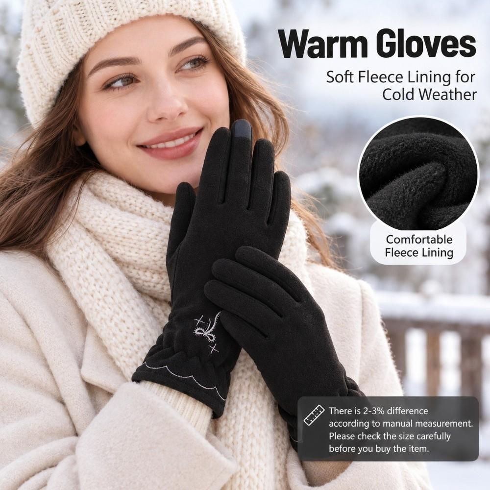 Thickened Warm Touch Screen Gloves Windproof Cold Proof Flip Finger Gloves  Autumn Winter