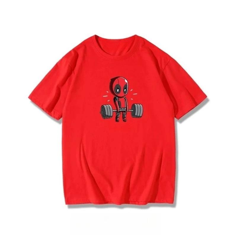 2025 Weightlifter Printed T-shirt for Men and Women Couples Pure Cotton Casual Loose Fashion Autumn and Winter Versatile T-shirt
