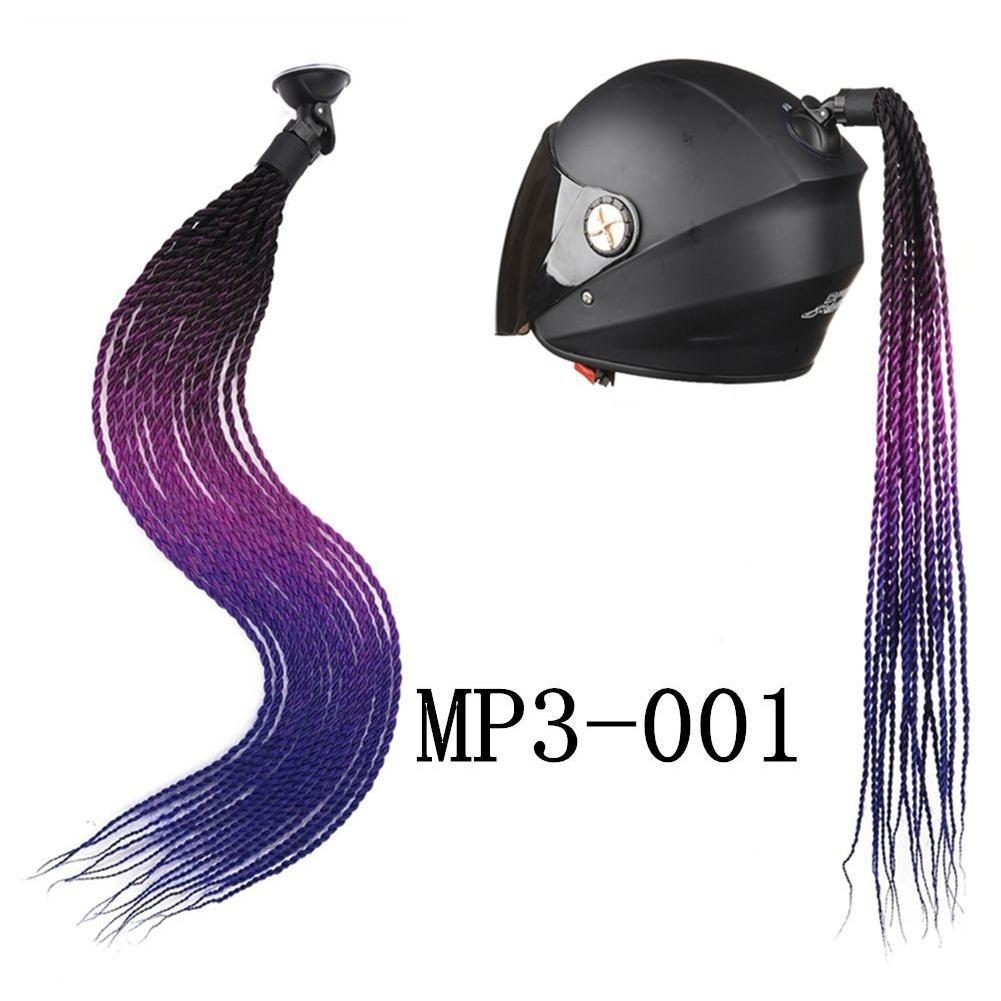 1Pc Motorcycle Helmet Braids Wig Multicolor Loose Wig Ponytail Braid Motorbike Helmet Pigtails Decoration Dual Pigtail Ponytail