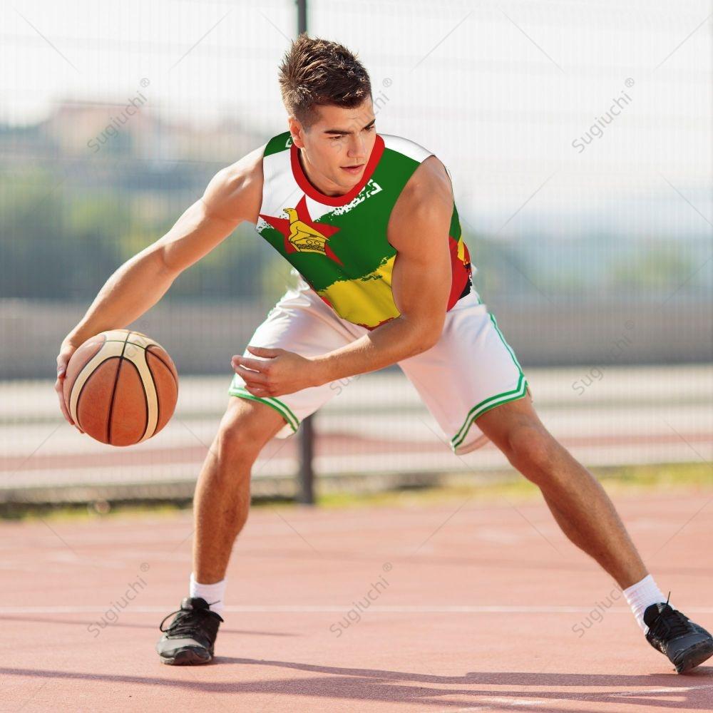 HUANGSE Basketball Jersey Sports Fitness Vest 3D Customized Men's Vest Casual, Comfortable, Loose, Quick-drying and Sweat-wicking