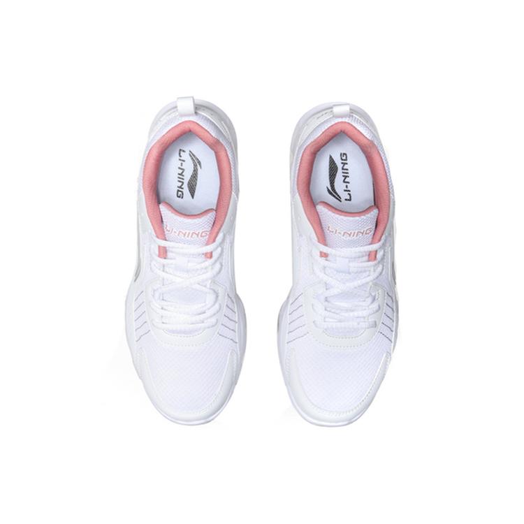 Li Ning Comfortable Cushioning Slip Resistant Abrasion Resistant Low Top Casual Running Shoes Women's White ARHP324-2