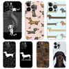 For iPhone 15 16 14 13 12 Mini 11 Pro Max XS X XR SE 7 8 Plus Silicone Clear Cover Dachshund Sausage Dog Luxury Phone Case