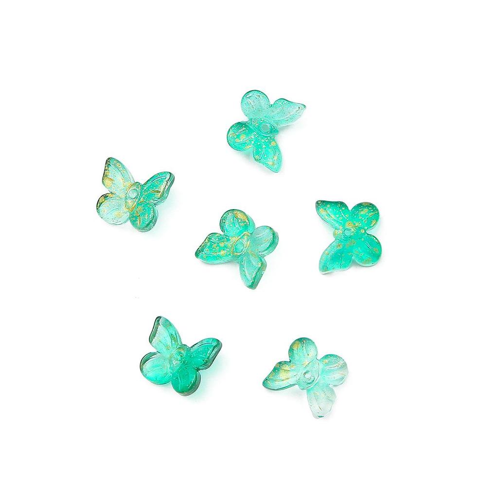 11x9,5mm 10pcs/saco contas de borboleta coloridas de vidro faça você mesmo pulseira colar brincos acessórios de joias