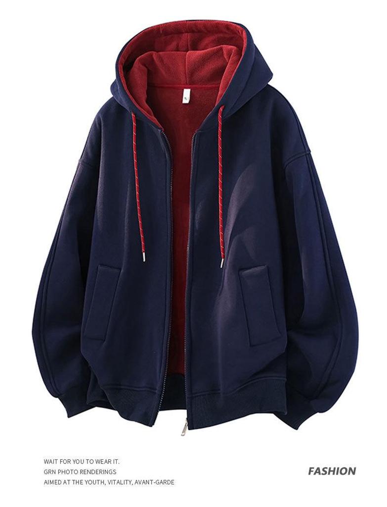 Youxu Unisex Color Block Zipper Cardigan Hoodie - Trendy Autumn/Winter Casual Wear