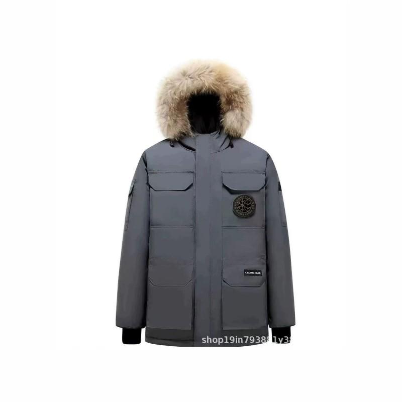 Mens Winter Parka Coat Unisex Mid-Length Down Jacket With Hood Windproof Thick Warm Outerwear Cold Weather