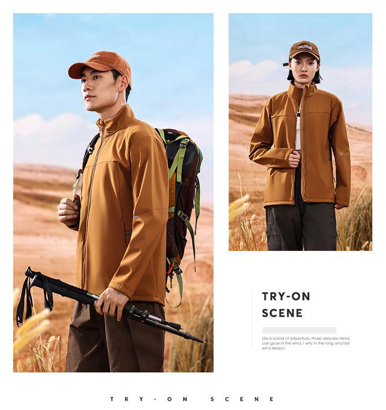 Windproof Waterproof Thickened Soft Shell Jacket for Hiking, Camping, and Mountaineering