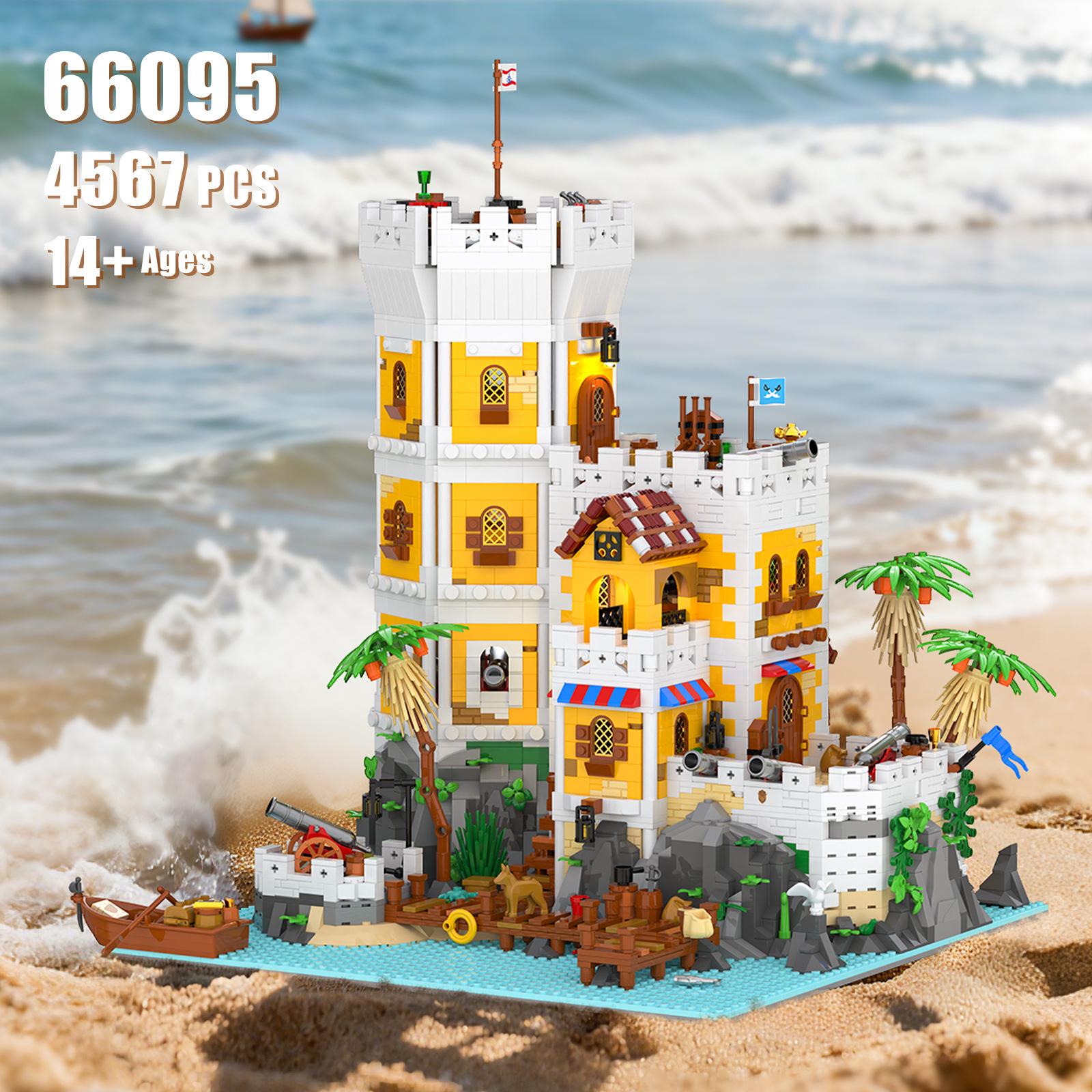 Brick Joy 66095 Sea Fortress Model - Large Building Blocks DIY Educational Toy for Desktop Display
