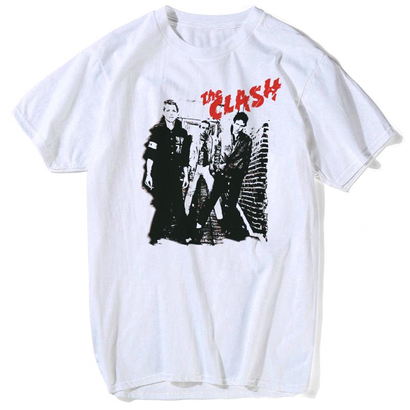 The Clash Tshirt London Calling Music T Shirts Classic Hip Hop Short Sleeve Top Colored Plus