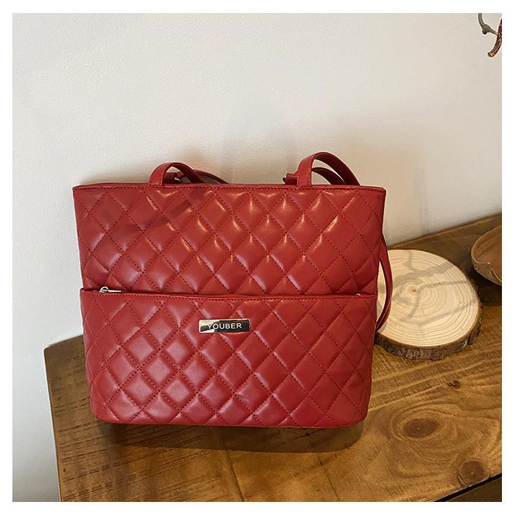 

Рюкзак Rhombus 2025 Новый Модный Нишевый Тоут Универсальный Вместительный Наплечный Рюкзак красный