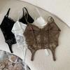Push Up Sexy Lace Corset Top Slim Fit Hollow Suspender Vest Tank Vest Top  Spring&Summer