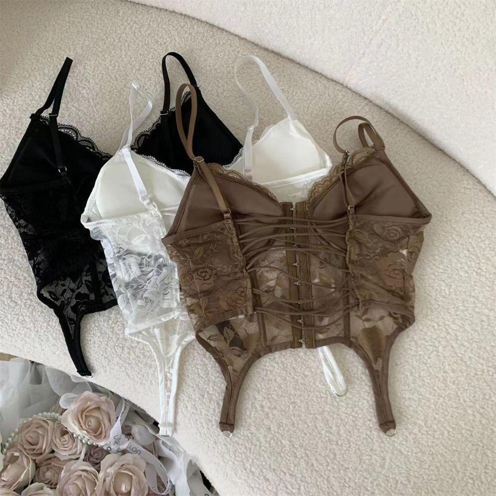 Push Up Sexy Lace Corset Top Slim Fit Hollow Suspender Vest Tank Vest Top Spring&Summer