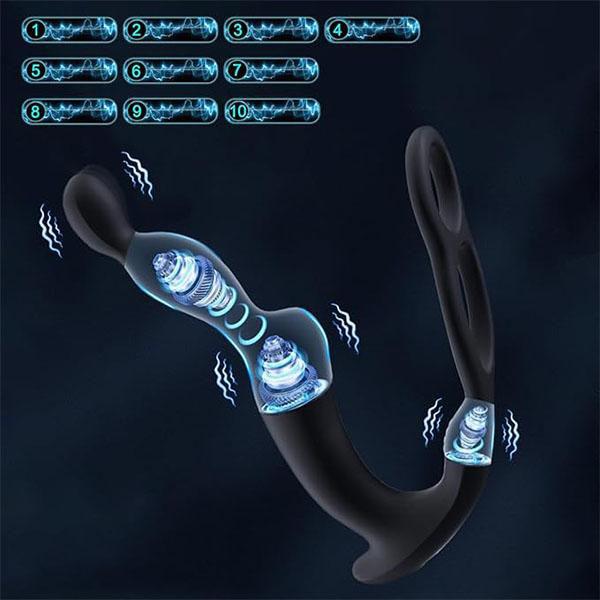 Prostate Vibrator for Men Massager Vibrator Double Penis Rings Delay Ejaculation Sex Toys for Men Gay Masturbator