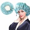Doppellagige Nachtkappe, verbessert und verstellbar, für Frauen, geölte Duschhaube, weiche Seide, doppelt verwendbar, Badekappe, Chemotherapie-Kappe, Nachtkappe