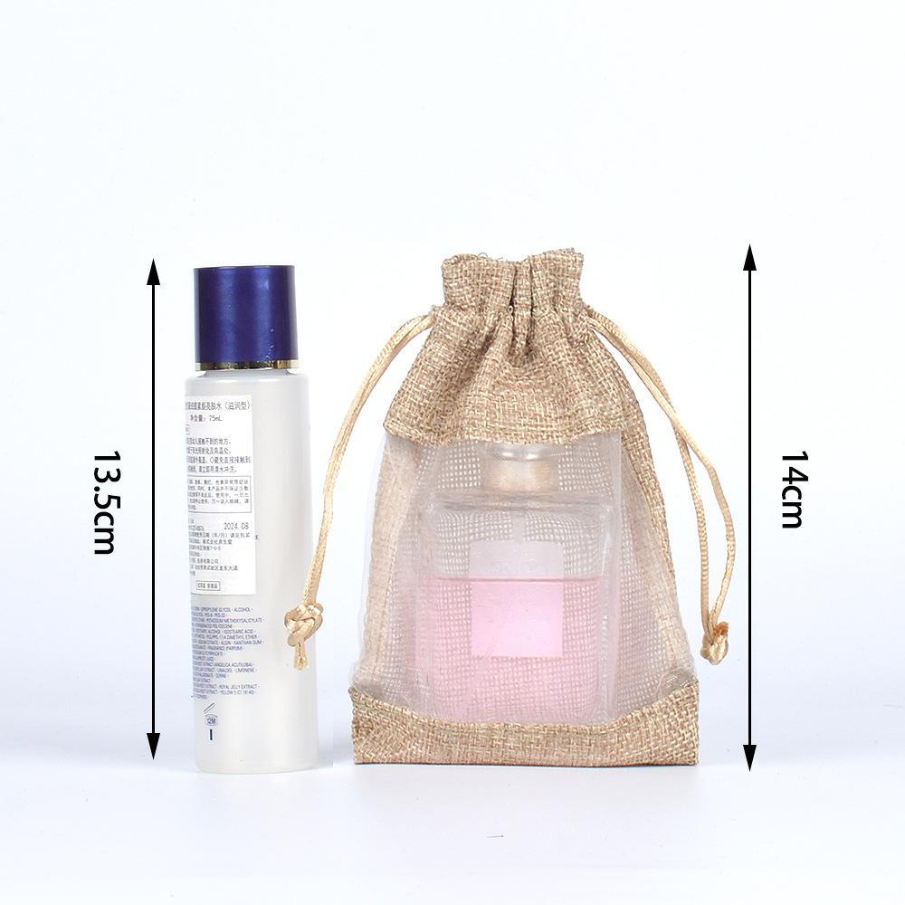 

12 шт. Односторонняя льняная сумка для окна Льняная сумка на шнурке Косметическая сумка для упаковки ювелирных изделий Лавандовое саше от комаров Тканевая сумка Сумка на шнурке 12pcs 10*14cm