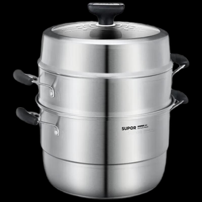 SUPOR 3-Layer Thickened 304 Stainless Steel Steamer Pot