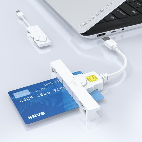 Lector de Tarjetas Inteligentes Tipo-C Lector de Tarjetas USB 2.0 Plug-and-Play para Windows Lector de Tarjetas con Chip Bancario Portátil Lector de Tarjetas de Identificación CAC Ligero