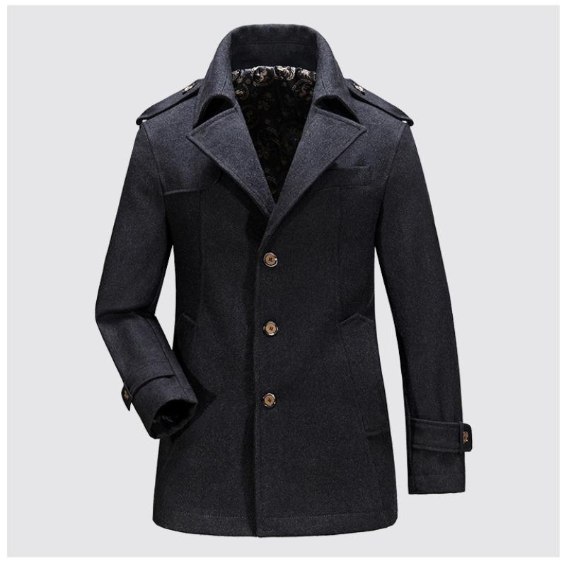 

Мужское осенне-зимнее пальто с двубортным костюмным воротником, повседневное пальто средней длины и длины M