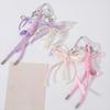 Lovely Heart Keychain Bows Keyring Braided Rope Bag Charm Bag Pendant Ornaments Car Keychain Decorations