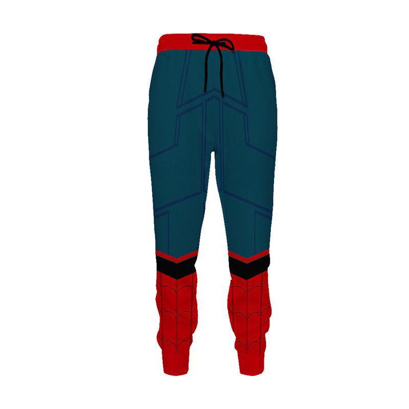 Spiderman Zip Hoodie Jacket T-shirt Trousers Set Hip Hop Marvel Cosplay Costume