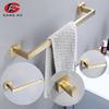 Brushed Gold Bathroom Accessories Set Toilet Brush Holder Toilet Paper Holder Wall Mounted 304 Stainless Steel Bathroom Hardware