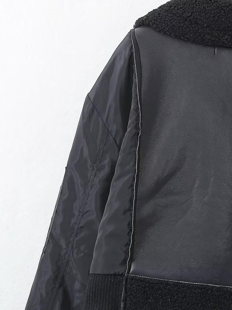 2024 Autumn Women's European & American Style Patchwork Double-Sided Jacket